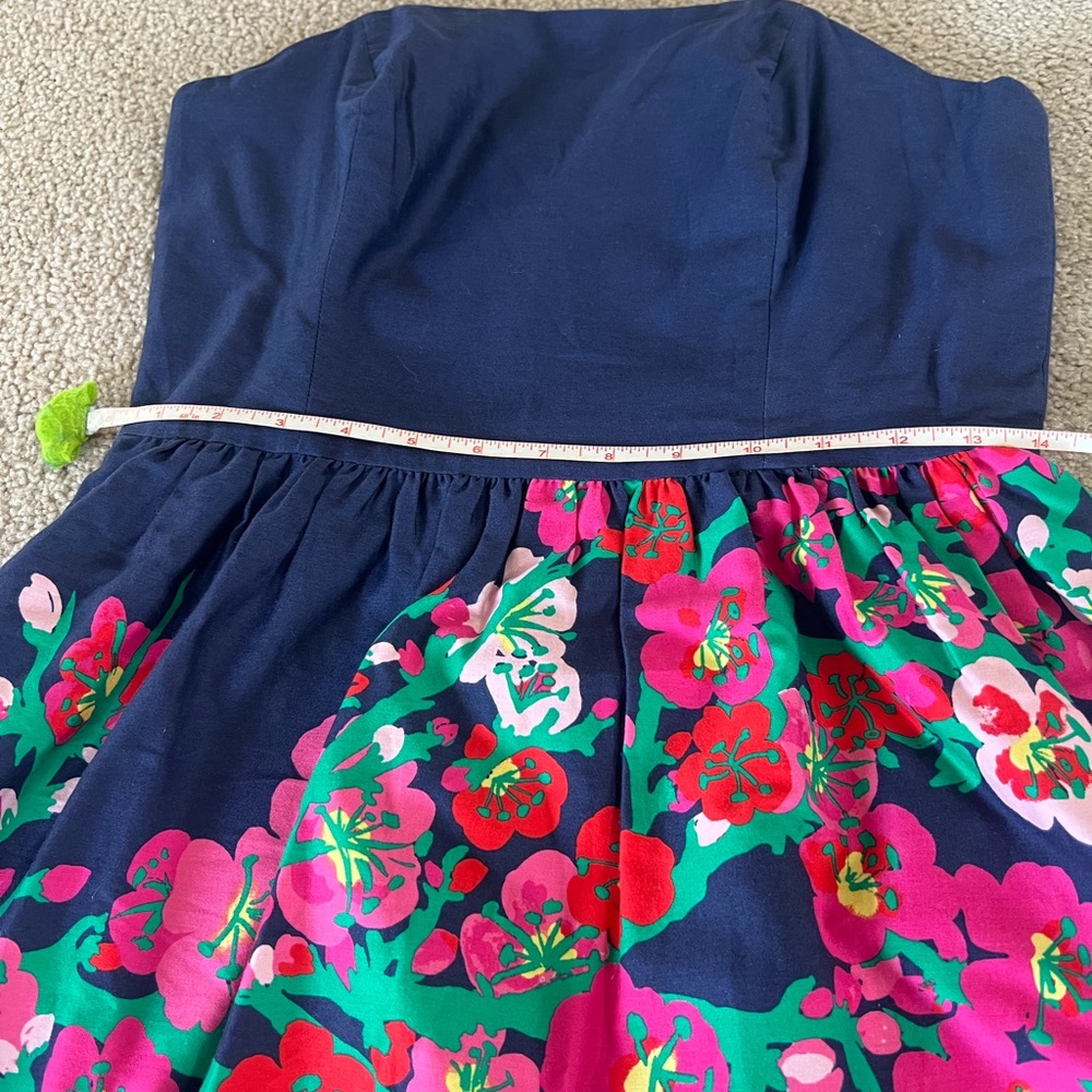 Lilly Pulitzer Lottie Navy Floral Strapless Dress - Picture 8 of 8